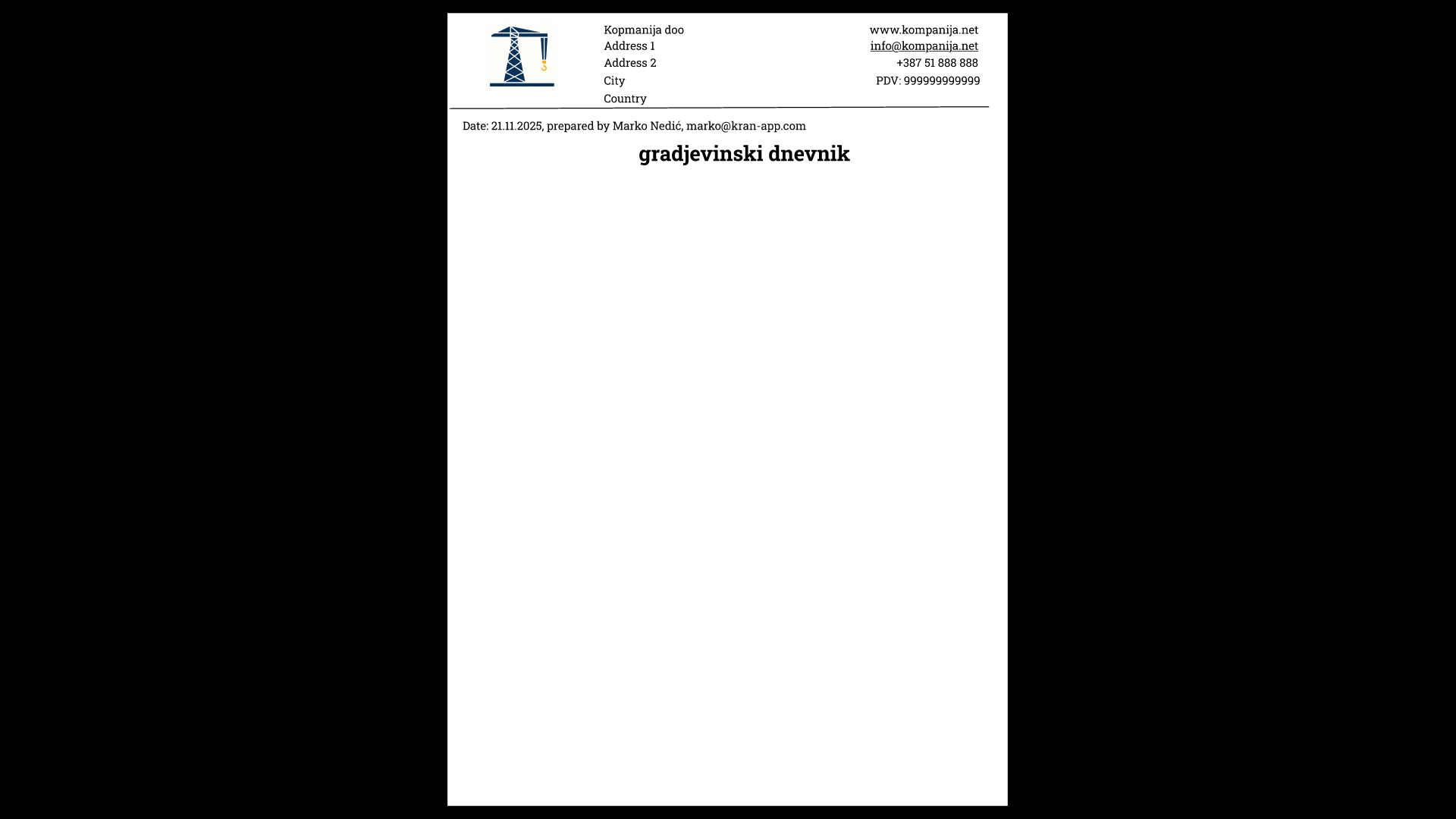 Daily Report Screenshot